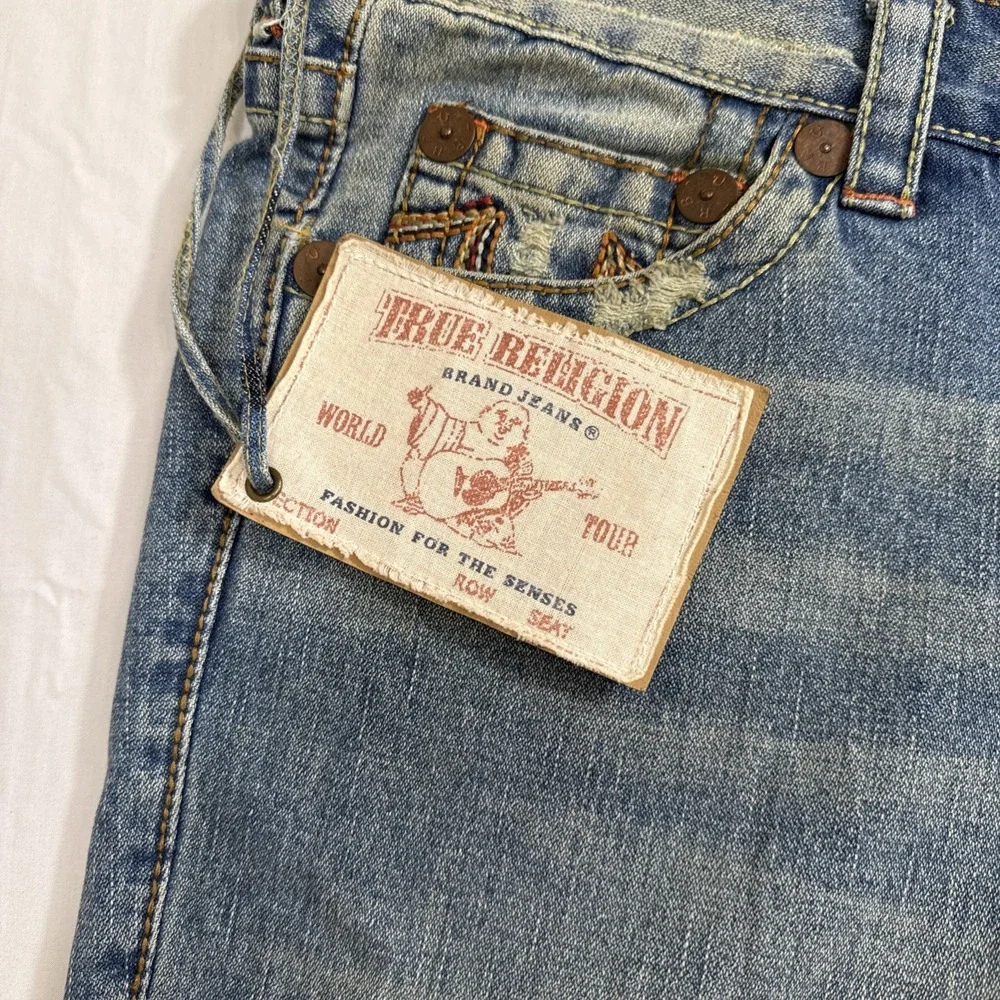 JEANS FLARE‎ True Religion MENS 40X34 BOBBY BIG T  Y2K Grunge Big Stitch